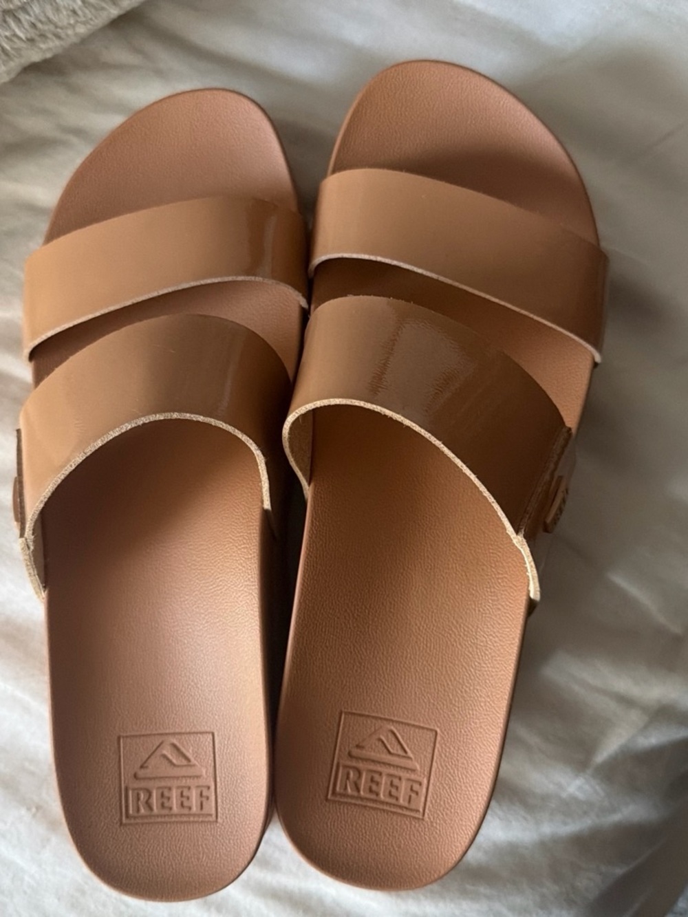 Reef Women’s Tan Double-Strap Slide Sandals